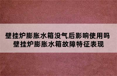 壁挂炉膨胀水箱没气后影响使用吗 壁挂炉膨胀水箱故障特征表现